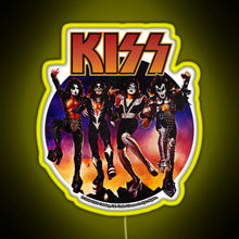 Load image into Gallery viewer, KISS Vintage Design RGB neon sign yellow