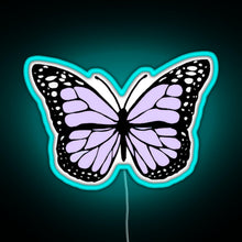 Load image into Gallery viewer, lavender butterfly RGB neon sign lightblue