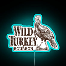 Load image into Gallery viewer, Lawrenceburg Wild Turkey Bourbon RGB neon sign lightblue