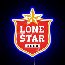 Load image into Gallery viewer, Lone Star RGB neon sign blue
