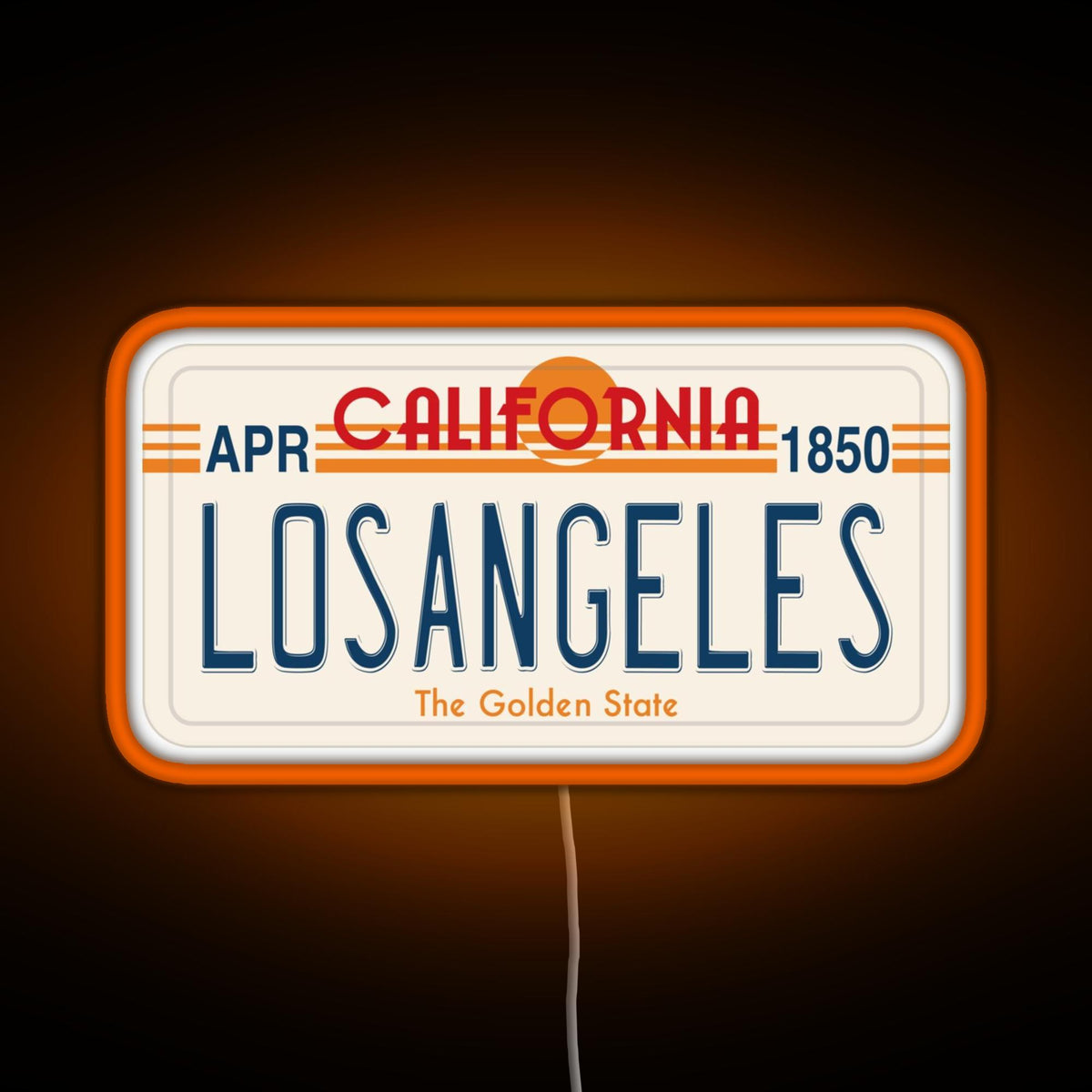 Lee ネオン看板風 ライト ヴィンテージ KANSAS US Los Angeles California License Plate Rgb Neon Sign – Neon Factory