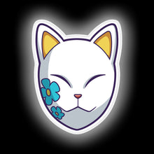 Load image into Gallery viewer, Yellow Kitsune Mask Demon Slayer neon