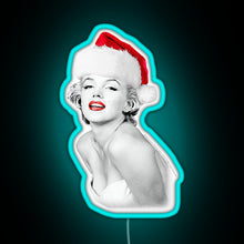 Load image into Gallery viewer, Marilyn Monroe Christmas Santa Marilyn RGB neon sign lightblue