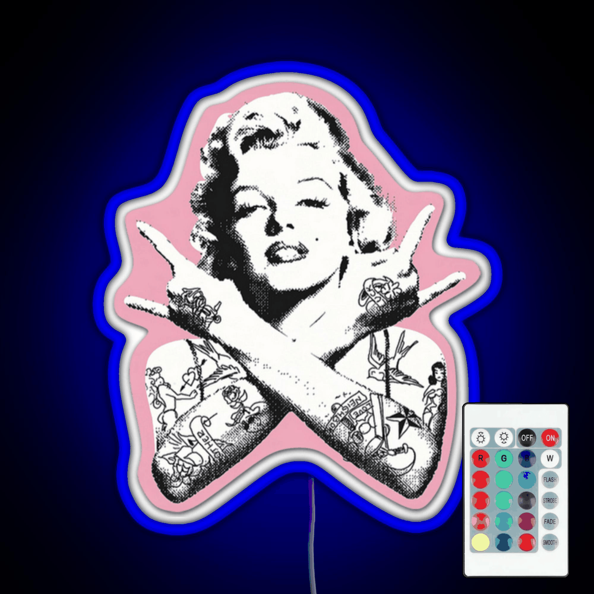 NEONETICS ネオンアートパネルマリリンモンロー在庫2025 Marilyn Monroe 額縁付きネオンアート 「4点セット