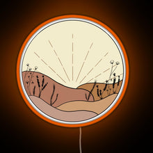 Load image into Gallery viewer, Minimal Sunset with Wildflowers RGB neon sign orange