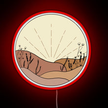 Load image into Gallery viewer, Minimal Sunset with Wildflowers RGB neon sign red