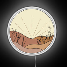 Load image into Gallery viewer, Minimal Sunset with Wildflowers RGB neon sign white