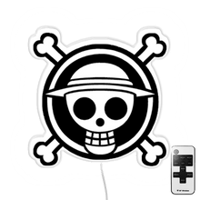 Load image into Gallery viewer, black and white one piece poster neon wall sign