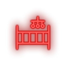 Load image into Gallery viewer, red mobile crib family children cot care child kid baby led neon factory