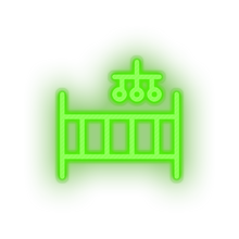 Load image into Gallery viewer, green mobile crib family children cot care child kid baby led neon factory