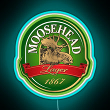 Load image into Gallery viewer, Moosehead Beer American pale ale RGB neon sign lightblue