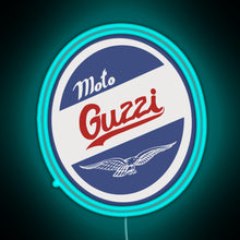 Load image into Gallery viewer, Moto guzzi RGB neon sign lightblue