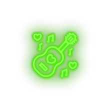 Load image into Gallery viewer, green music led guitar love music note relationship romance valentine day neon factory