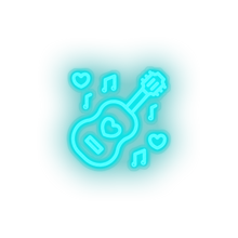 Load image into Gallery viewer, ice_blue music led guitar love music note relationship romance valentine day neon factory