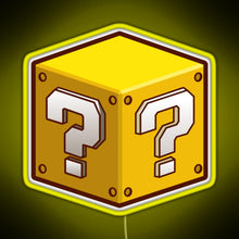 Load image into Gallery viewer, Mystery Block RGB neon sign yellow