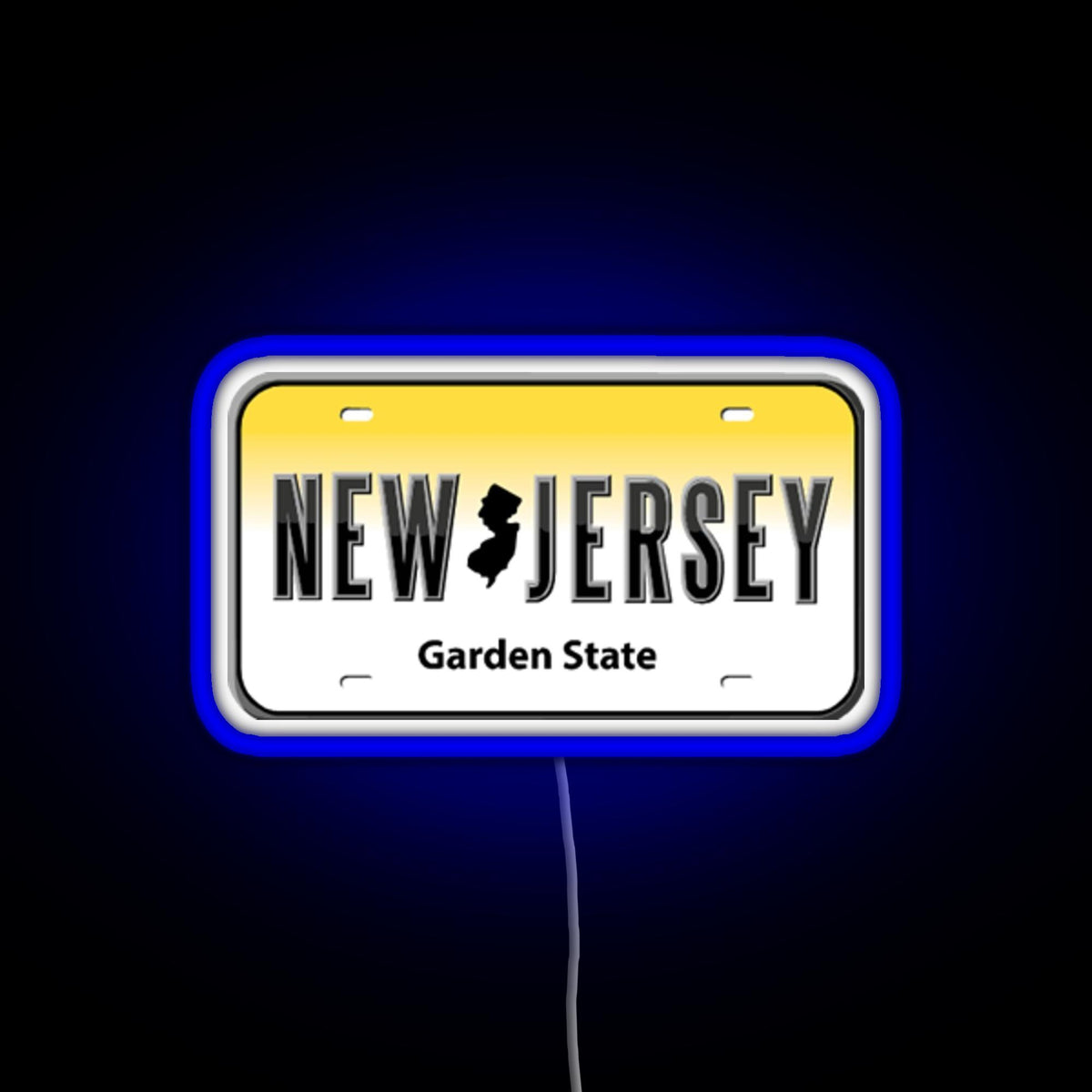 New Jersey License Plate Rgb Neon Sign 1648