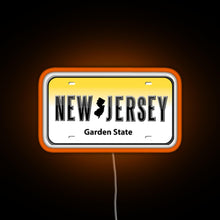 Load image into Gallery viewer, New Jersey License Plate RGB neon sign orange