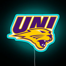 Load image into Gallery viewer, Northern Iowa Panthers RGB neon sign lightblue