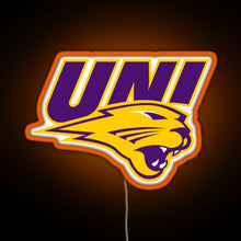 Load image into Gallery viewer, Northern Iowa Panthers RGB neon sign orange