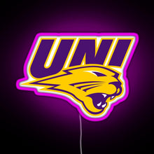 Load image into Gallery viewer, Northern Iowa Panthers RGB neon sign  pink