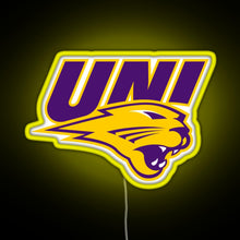 Load image into Gallery viewer, Northern Iowa Panthers RGB neon sign yellow