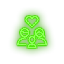 Load image into Gallery viewer, green parent family person human children heart parents child kid baby led neon factory