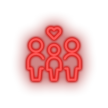 Load image into Gallery viewer, red parent family person human children heart parents child kid baby love led neon factory