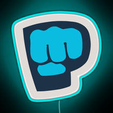 Load image into Gallery viewer, Pewdiepie Brofist Logo RGB neon sign lightblue