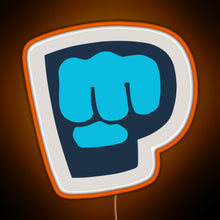 Load image into Gallery viewer, Pewdiepie Brofist Logo RGB neon sign orange