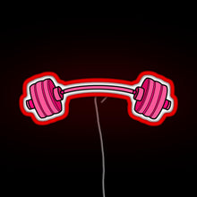 Load image into Gallery viewer, pink curved barbell RGB neon sign red