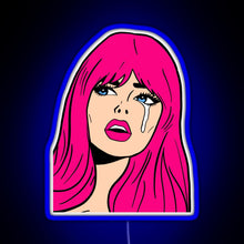 Load image into Gallery viewer, Pop Art Woman Sticker RGB neon sign blue