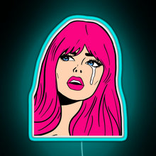 Load image into Gallery viewer, Pop Art Woman Sticker RGB neon sign lightblue