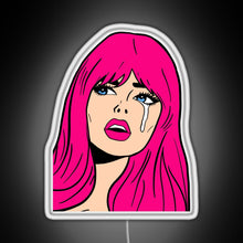 Load image into Gallery viewer, Pop Art Woman Sticker RGB neon sign white