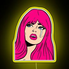 Load image into Gallery viewer, Pop Art Woman Sticker RGB neon sign yellow
