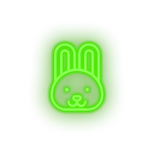 Load image into Gallery viewer, green rabbit led animal bunny cartoon fauna herbivore rabbit zoo neon factory