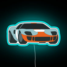 Load image into Gallery viewer, Racecar RGB neon sign lightblue