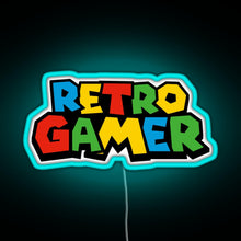 Load image into Gallery viewer, Retro Gamer N64 font RGB neon sign lightblue