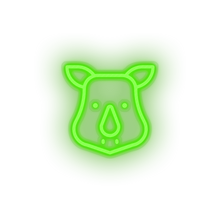 Load image into Gallery viewer, green rhino led animal cartoon fauna herbivore rhino rhinoceros zoo neon factory