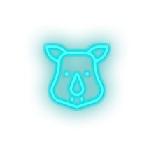 Load image into Gallery viewer, ice_blue rhino led animal cartoon fauna herbivore rhino rhinoceros zoo neon factory