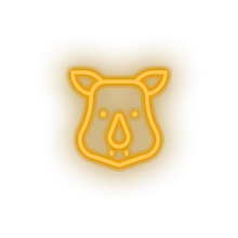 Load image into Gallery viewer, warm_white rhino led animal cartoon fauna herbivore rhino rhinoceros zoo neon factory