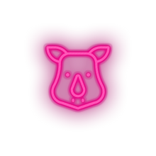 Load image into Gallery viewer, pink rhino led animal cartoon fauna herbivore rhino rhinoceros zoo neon factory