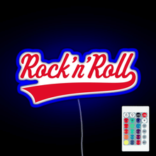 Load image into Gallery viewer, Rock n Roll Red RGB neon sign remote