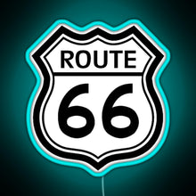 Load image into Gallery viewer, Route 66 Sign RGB neon sign lightblue