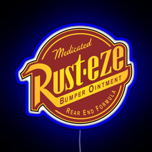 Load image into Gallery viewer, Rust eze Cars RGB neon sign blue