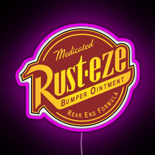 Load image into Gallery viewer, Rust eze Cars RGB neon sign  pink