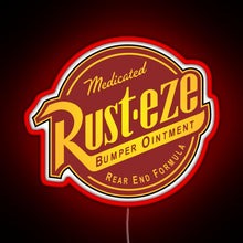 Load image into Gallery viewer, Rust eze Cars RGB neon sign red