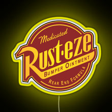 Load image into Gallery viewer, Rust eze Cars RGB neon sign yellow