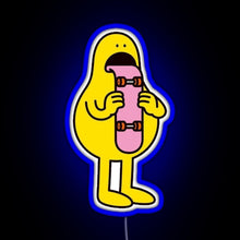 Load image into Gallery viewer, skateboar tongue RGB neon sign blue