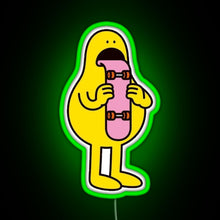 Load image into Gallery viewer, skateboar tongue RGB neon sign green