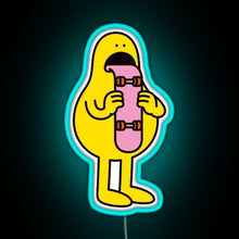 Load image into Gallery viewer, skateboar tongue RGB neon sign lightblue